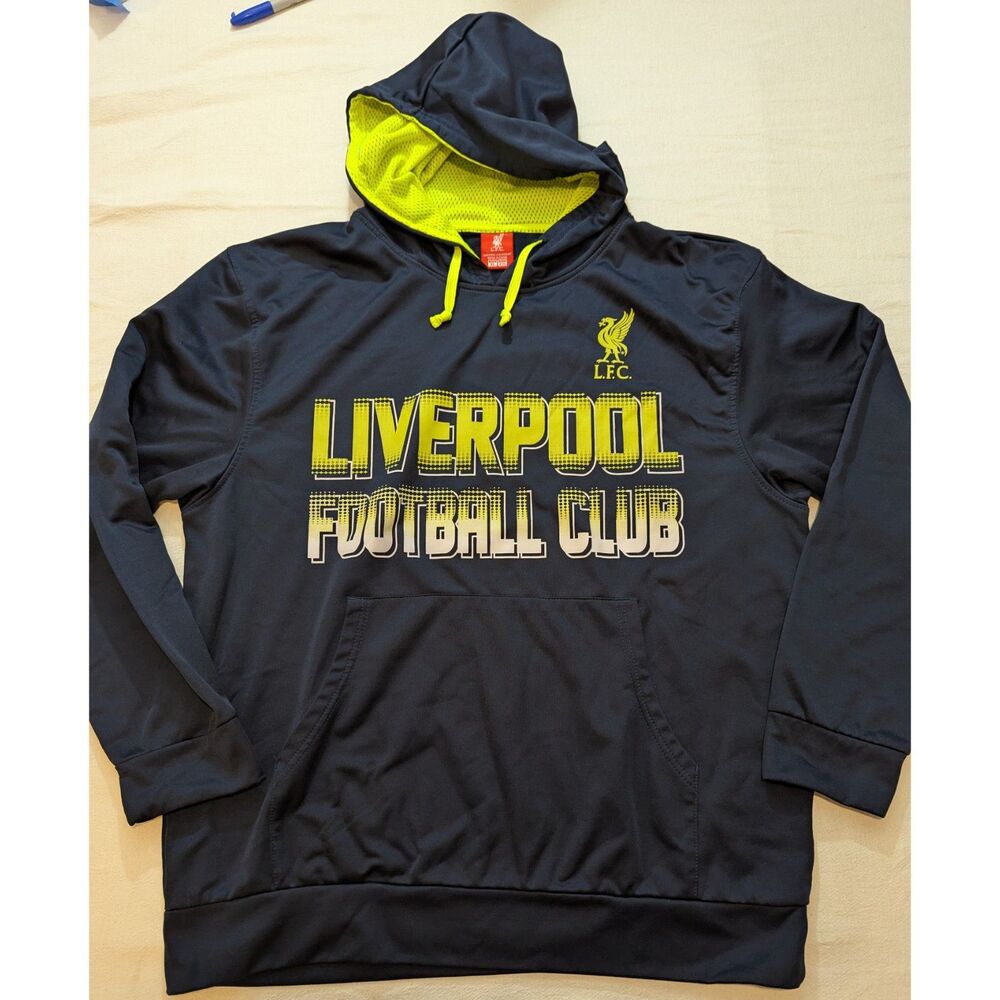 Liverpool FC Hoodie Mens XL Navy Yellow Official LFC Soccer Pullover